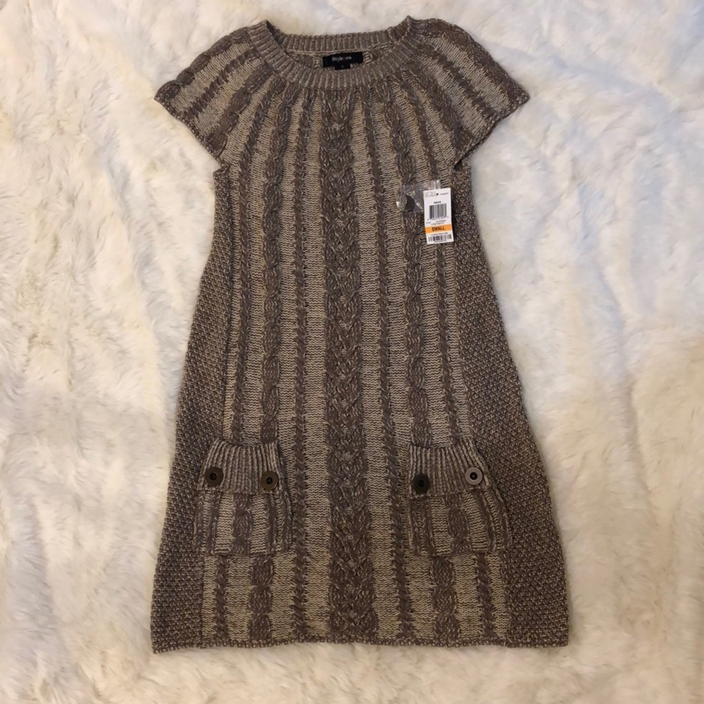 NWT Macys Style & Co Sweater Tunic Rye/Bisc